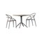 Luxury Commercial Living 3-Piece Gray Outdoor Patio Dining Set with Stackable Chairs 32.25"